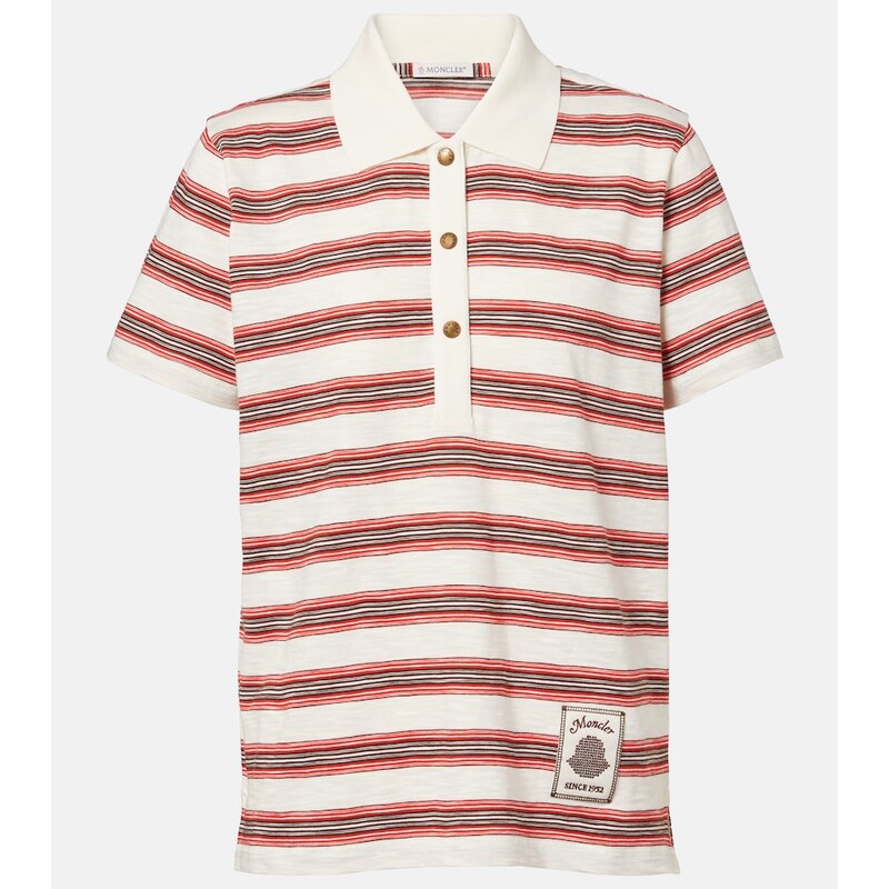 Moncler Striped cotton polo shirt
