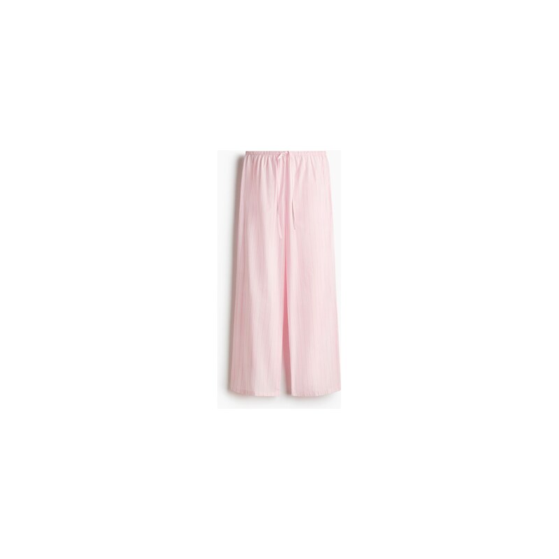 H&M - Bavlněné pyžamové kalhoty - Světle Růžová/Proužky