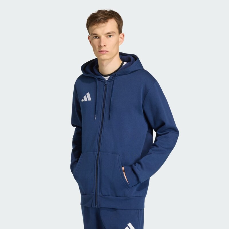 Adidas Mikina Entrada26 s kapucí a zipem po celé délce
