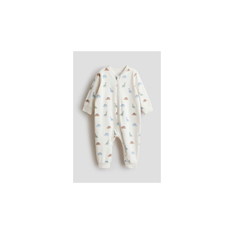 H&M - Vzorovaný pyžamový overal - Krémová/Dinosauři