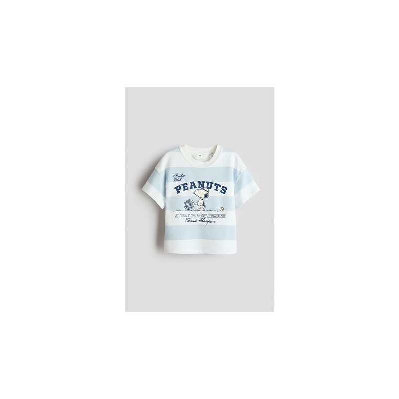 H&M - Tričkos potiskem - Bleděmodrá/Snoopy