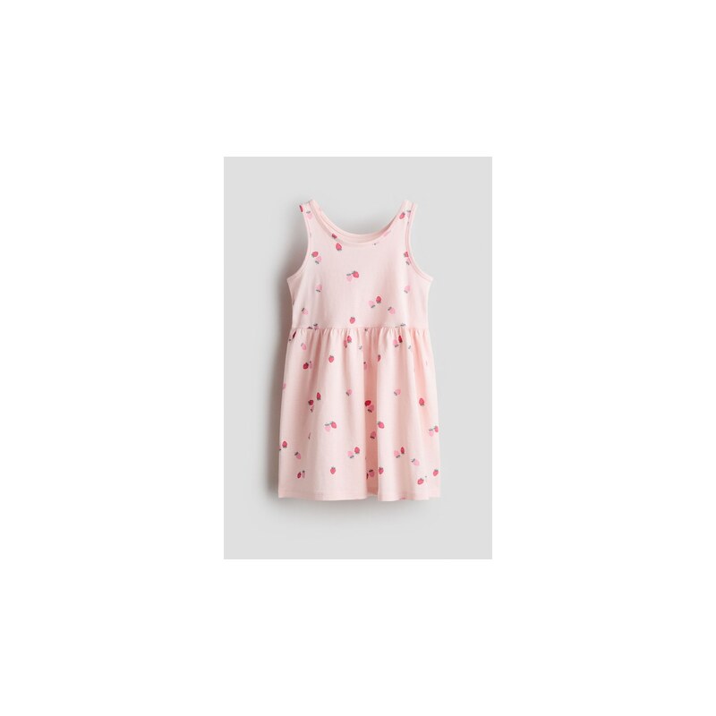 H&M - Vzorované bavlněné šaty - Světle Růžová/Jahody
