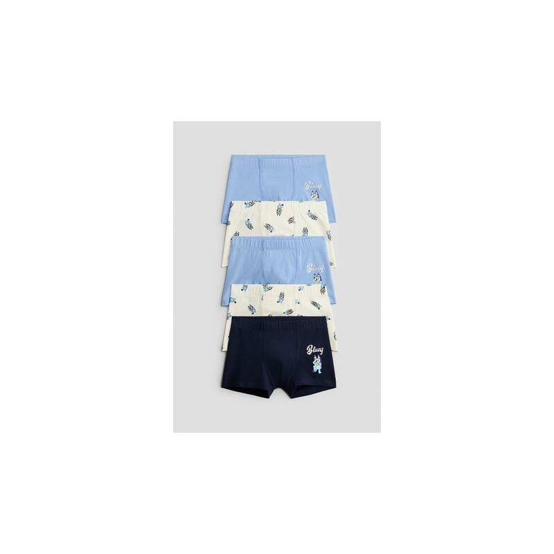 H&M - Boxerky 5 kusů - Bleděmodrá/Bluey