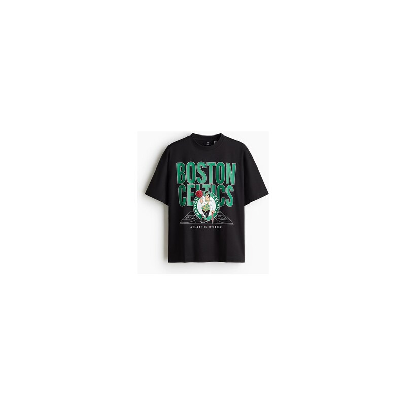 H&M - Tričko Oversized Fit - Černá/Nba