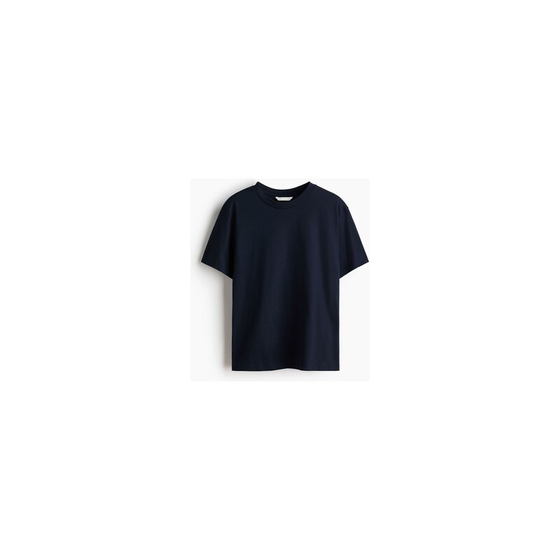 H&M - Bavlněné tričko - Námořnická Modř