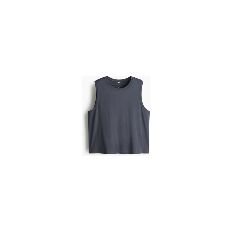 H&M - Sportovní tílko střih boxy DryMove - Tmavá Zemitě Šedá