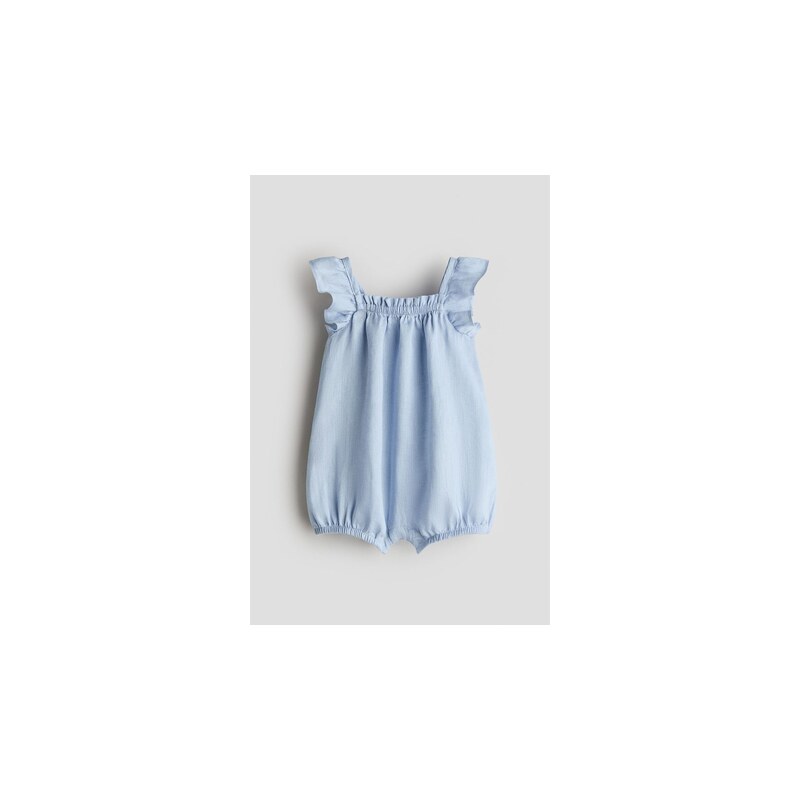 H&M - Lněný overal - Bleděmodrá