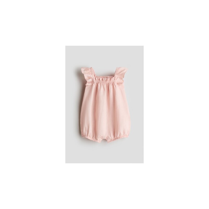 H&M - Lněný overal - Světle Růžová