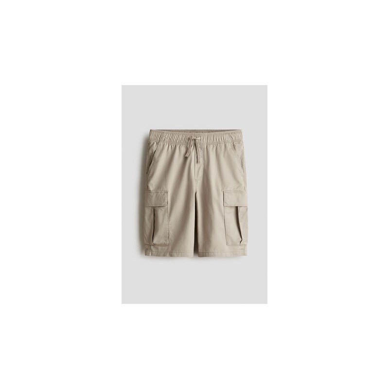 H&M - Keprové šortky cargo - Béžová