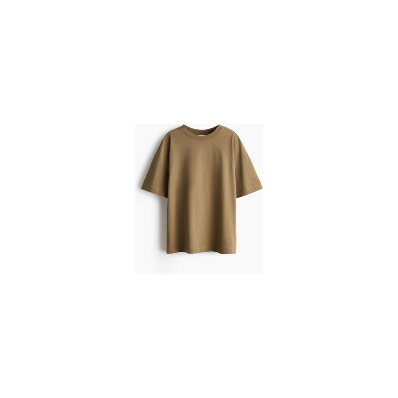 H&M - Oversized tričko - Khaki Zelená