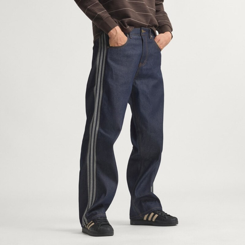 Adidas Džíny Firebird Adicolor s rovnými nohavicemi a středně