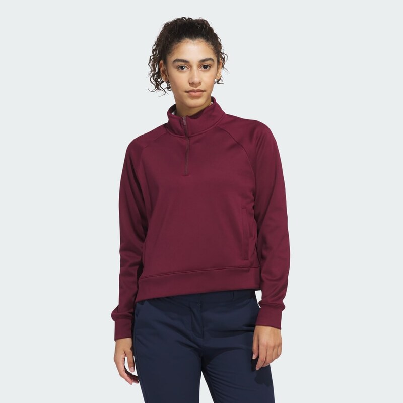 Adidas VOLNÁ MIKINA S KAPUCÍ A ČÁSTEČNÝM ZAPÍNÁNÍM NA ZIP