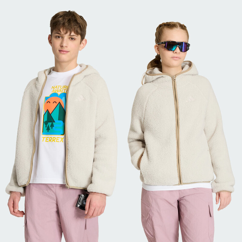 Adidas Dětská flísová bunda na zip Terrex Xploric s kapucí