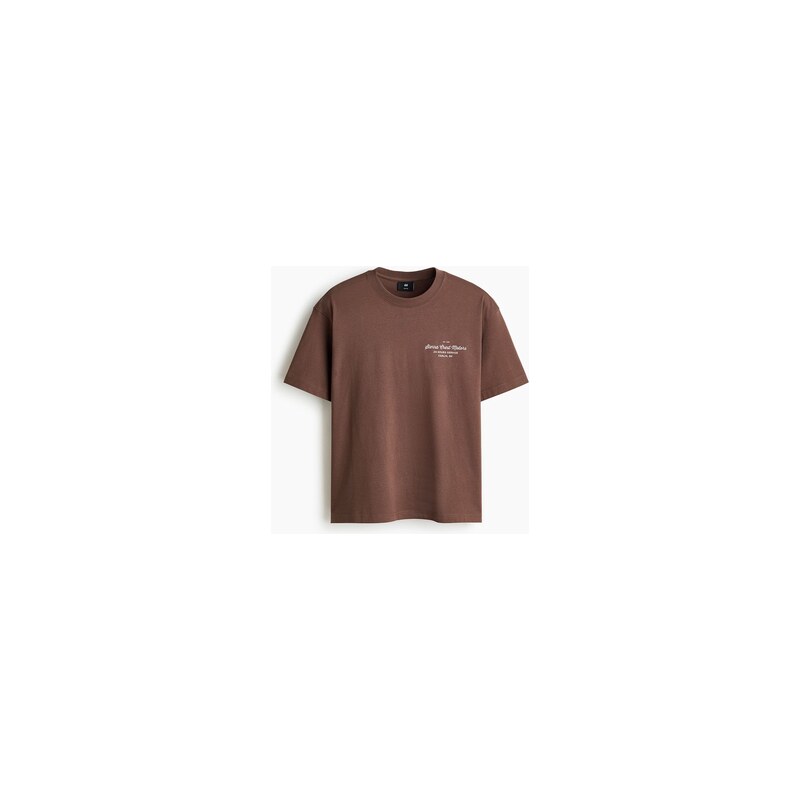 H&M - Tričkos potiskem Loose Fit - Hnědá/Sierra Crest Motors