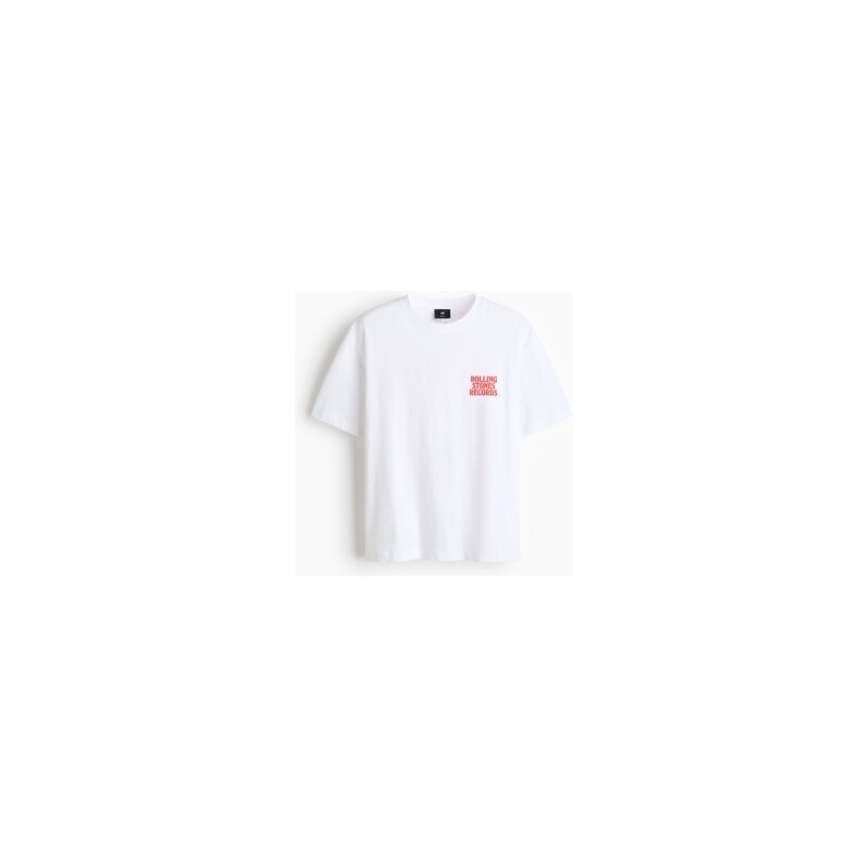 H&M - Tričko Loose Fit - Bílá/The Rolling Stones