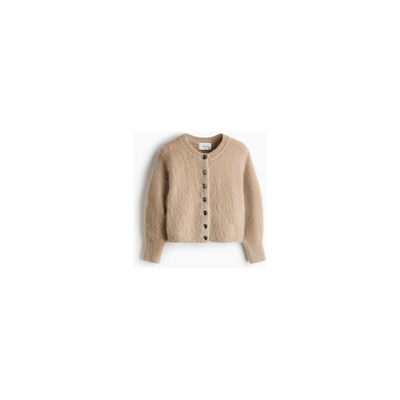 H&M - Propínací svetr z mohérové směsi - Béžová