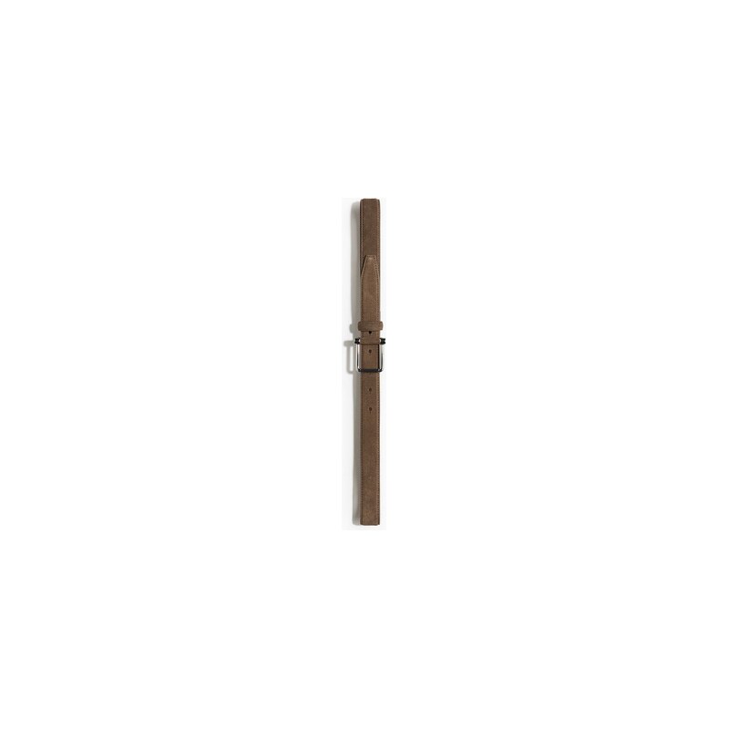 H&M - Kožený pásek - Tmavě Zelená Khaki