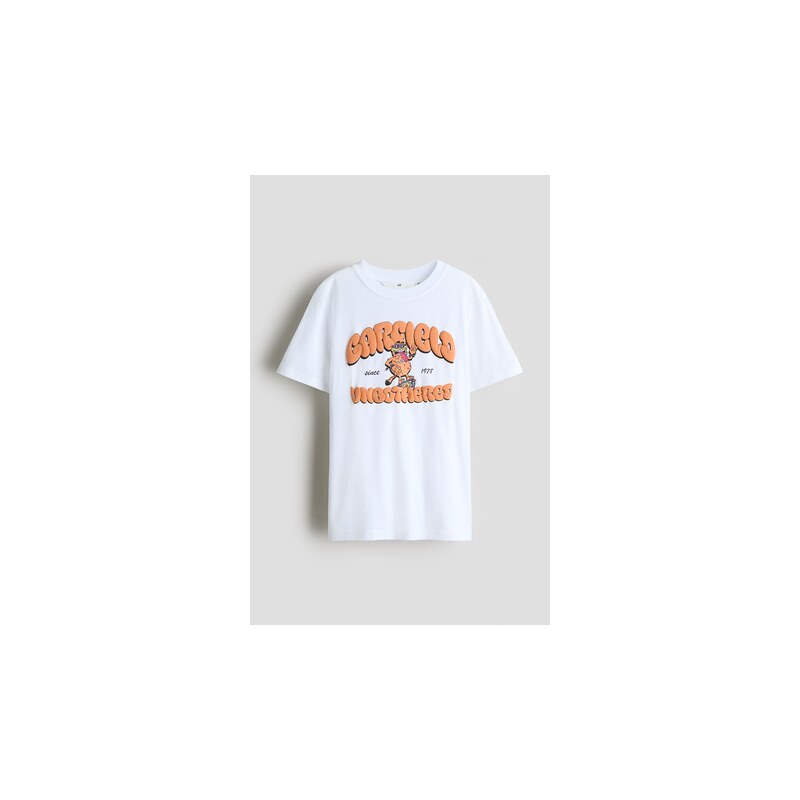 H&M - Bavlněné tričkos tištěným motivem - Bílá/Garfield