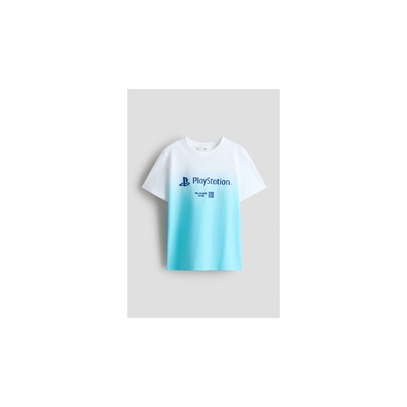 H&M - Bavlněné tričkos tištěným motivem - Modrá/Playstation