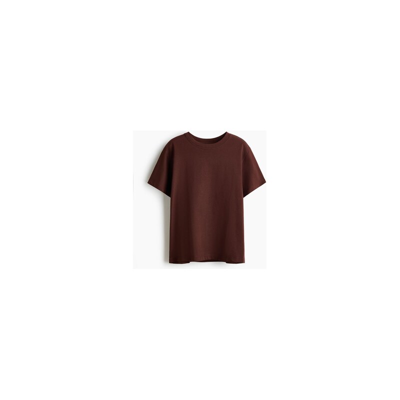H&M - Oversized bavlněné tričko - Hnědá