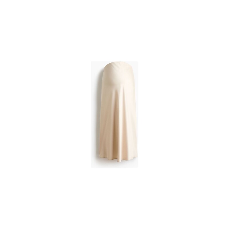 H&M - MAMA Saténová sukně slip skirt - Světle Béžová