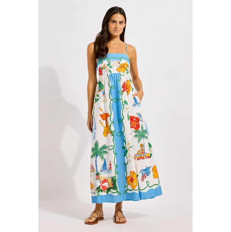 Seafolly letní šaty se lnem Maxi