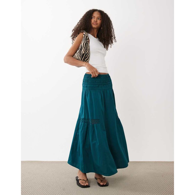 Wednesdays Girl Wednesdays Girl tiered floaty midaxi skirt in