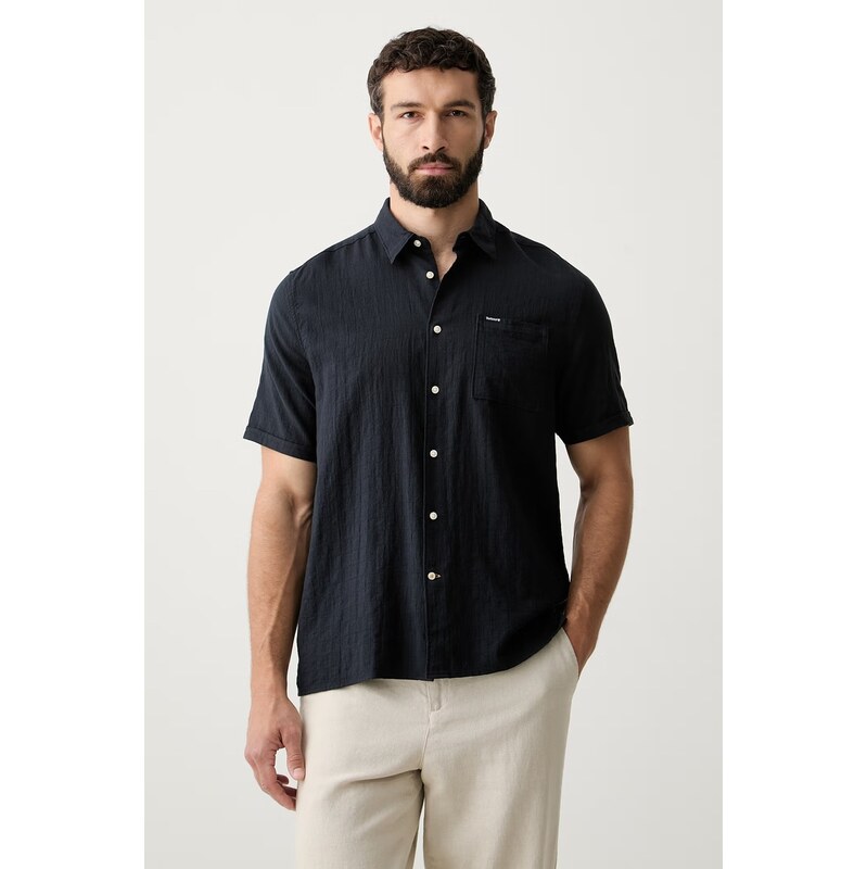 Barbour košile pánská bavlněná s elastanem Kingswood