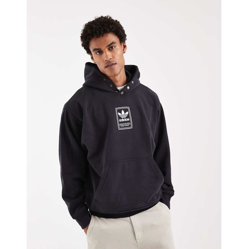 adidas Originals Elevated gfx hoodie in black