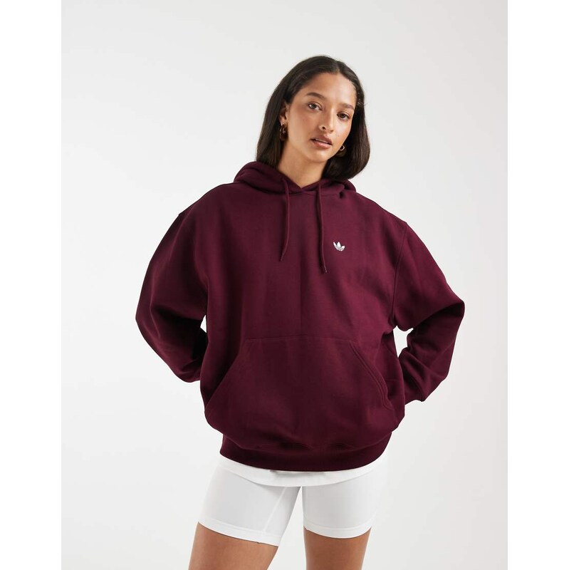 adidas Originals Essentials oversized fleece hoodie in maroon