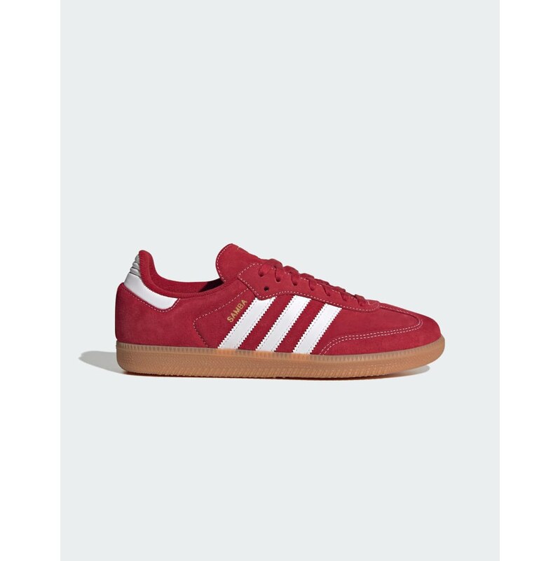 adidas Originals Samba OG trainers in red and white with gum