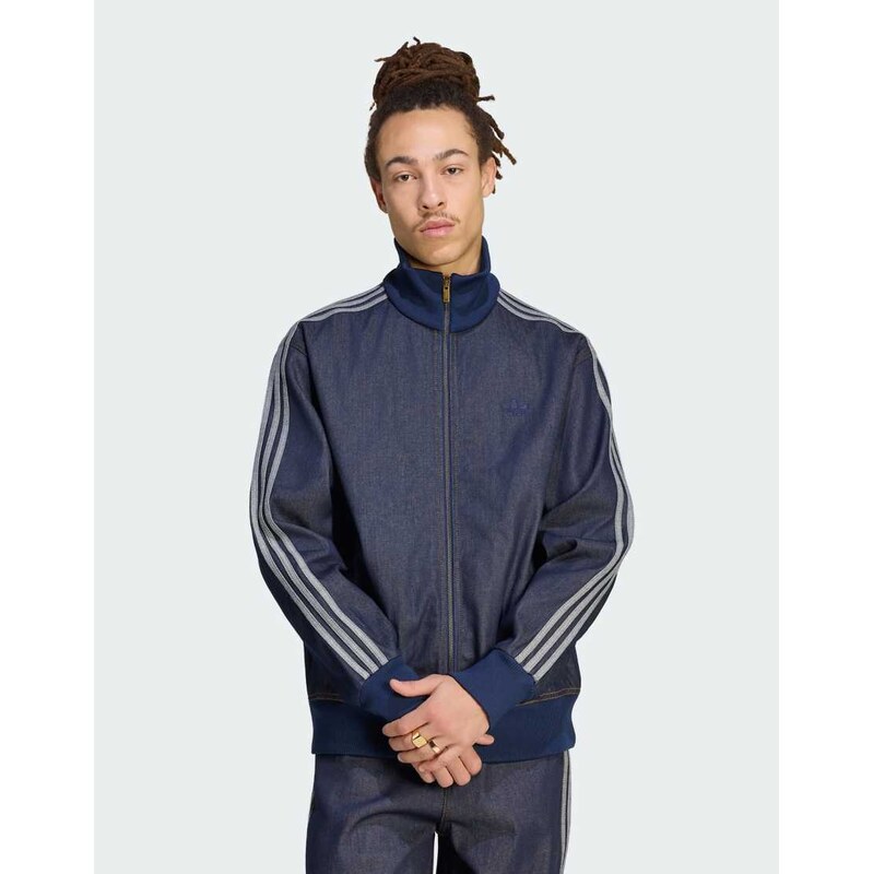 adidas Originals Firebird adicolor raw denim track top in indigo