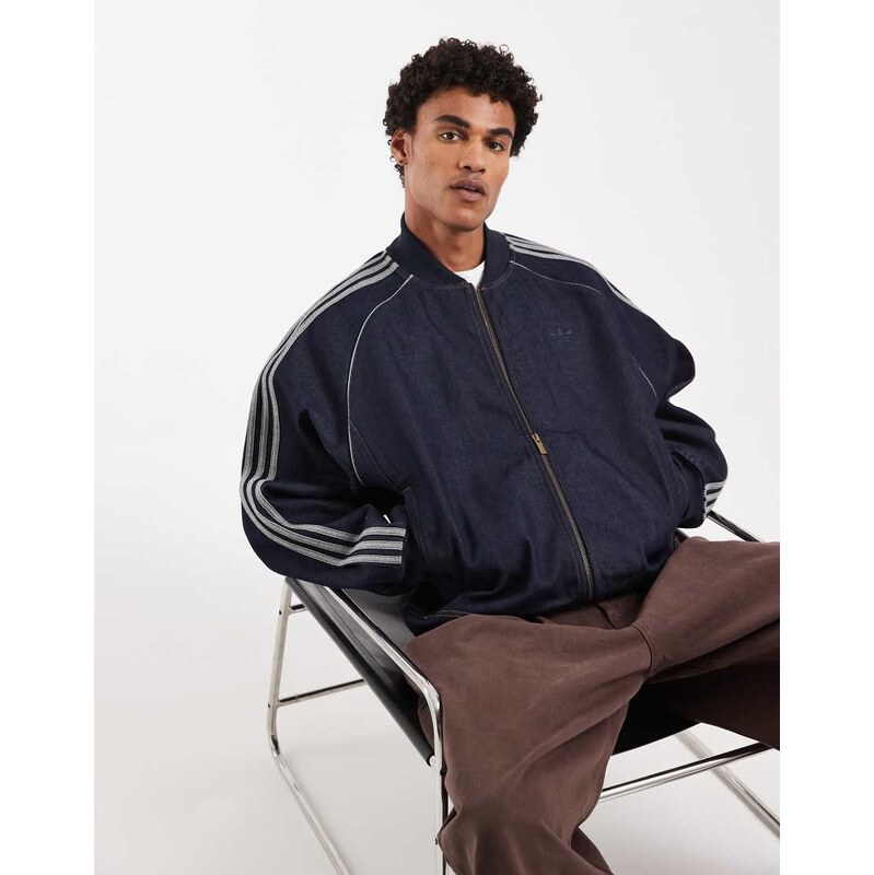 adidas Originals Sst adicolor denim track top in indigo denim