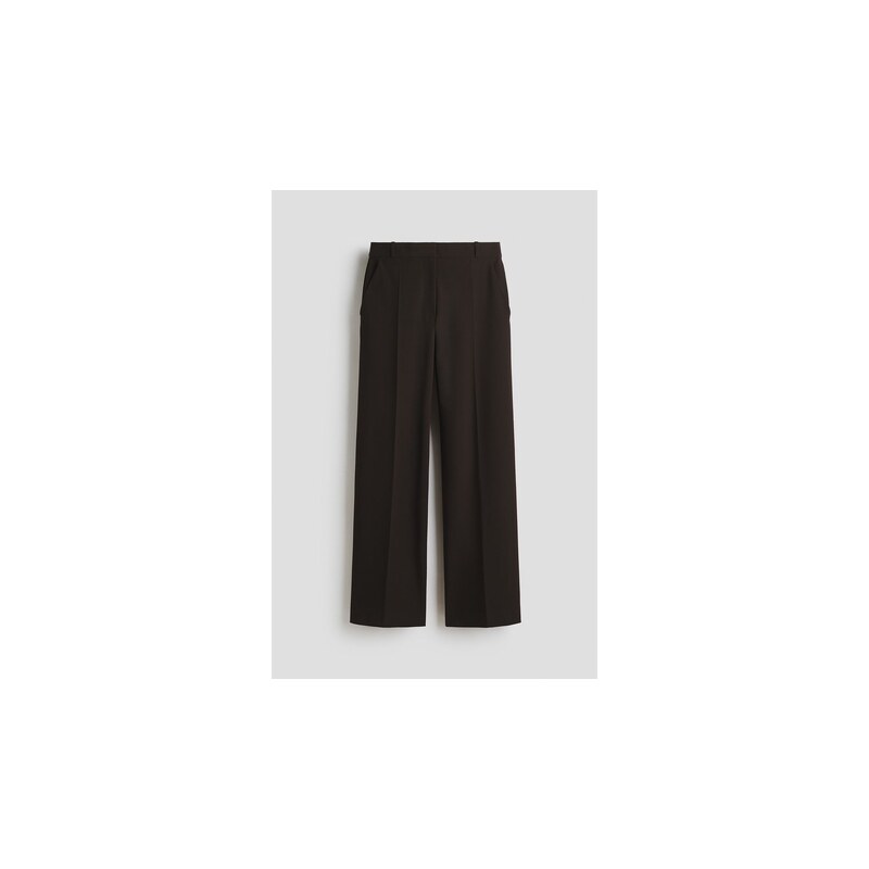 H&M - Široké elegantní kalhoty Wrinkle-resistant - Tmavě Hnědá