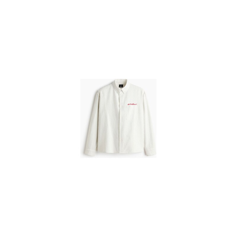 H&M - Oxfordská košile Loose Fit - Bílá/Proužky