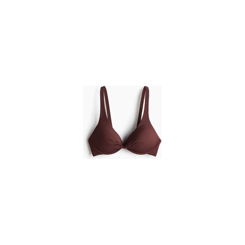 H&M - Bikinová podprsenka push-up - Tmavě Hnědá