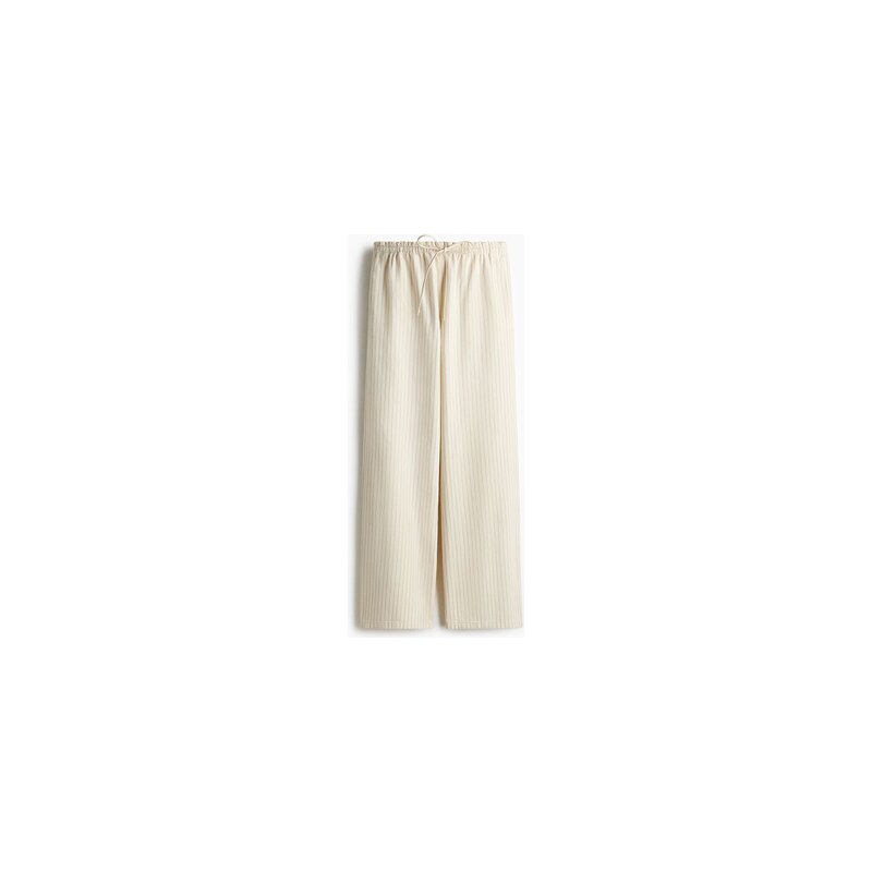 H&M - Džínové natahovací kalhoty - Světle Béžová/Proužky
