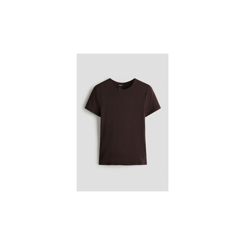H&M - Tričko Sculpting - Tmavě Hnědá