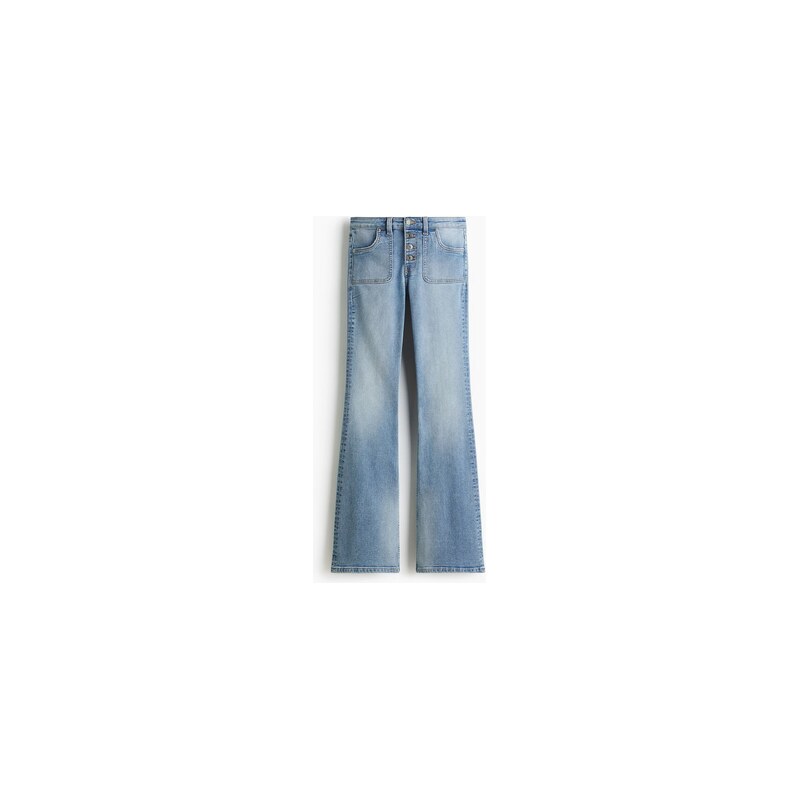 H&M - Flared Regular Jeans - Světlý Denim Blue