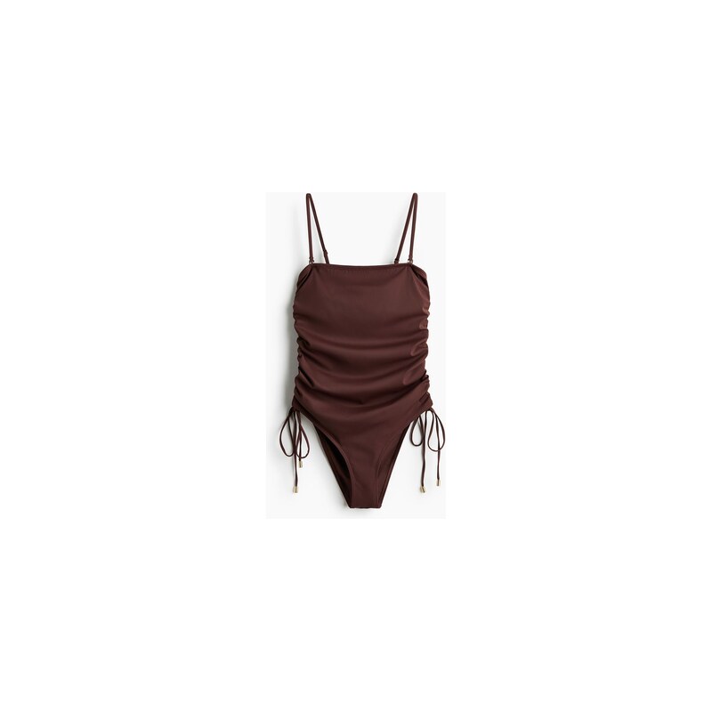 H&M - Plavky bandeau Medium Shape - Tmavě Hnědá