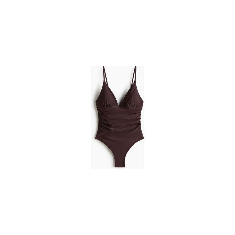 H&M - Jednodílné plavky Medium Shape - Tmavě Hnědá