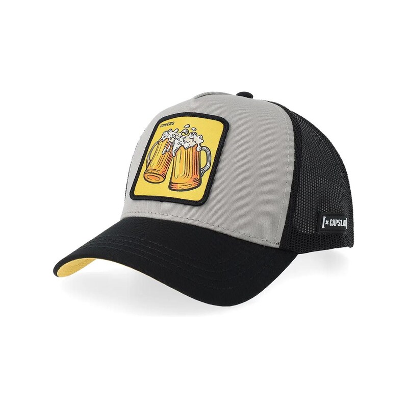 Capslab Kšiltovka šedá / černá Trucker Cap Cheers