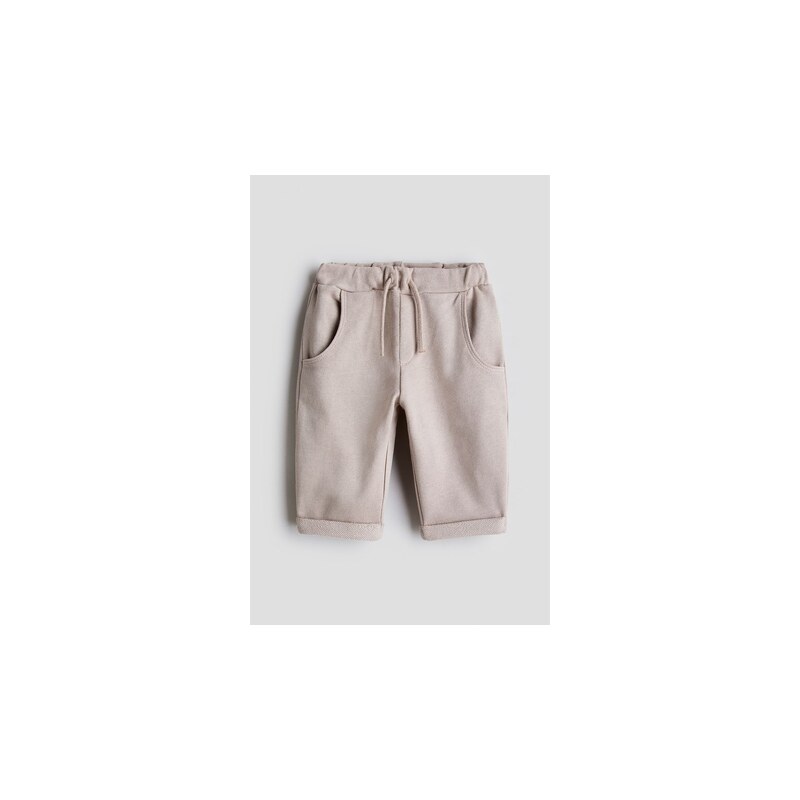 H&M - Teplákové kalhoty jogger - Světle Béžová