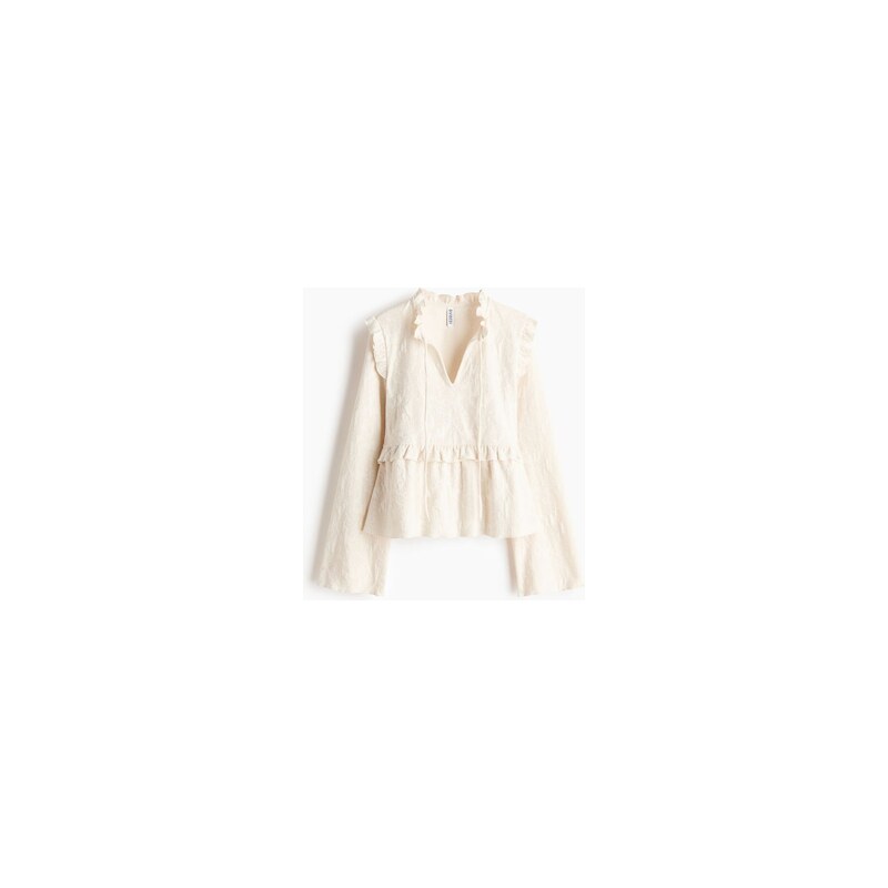 H&M - Halenka z žakárového žerzeje - Krémová