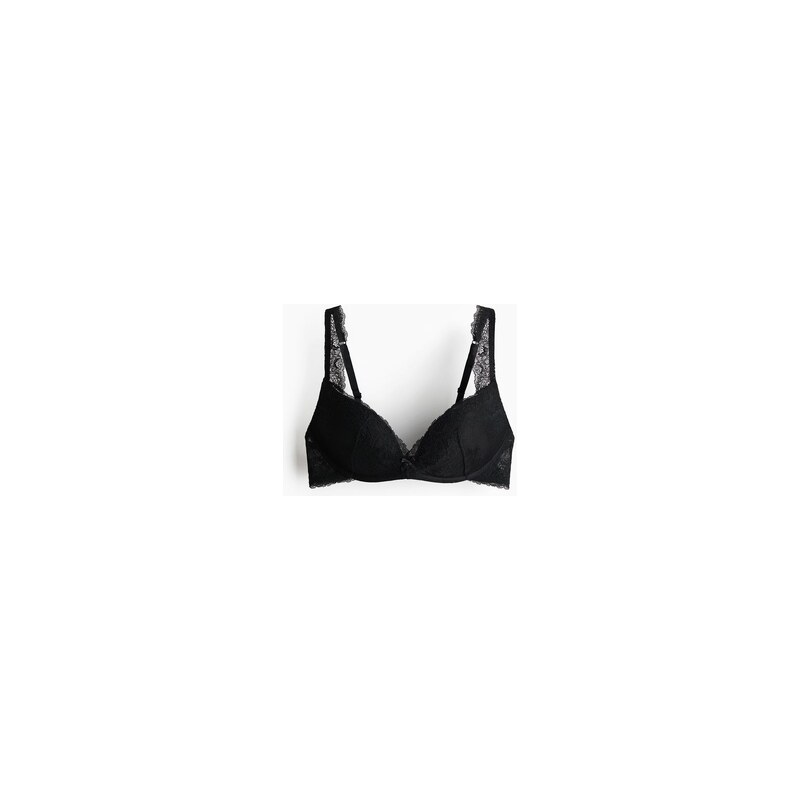 H&M - Krajková push-upka bez kostic - Černá