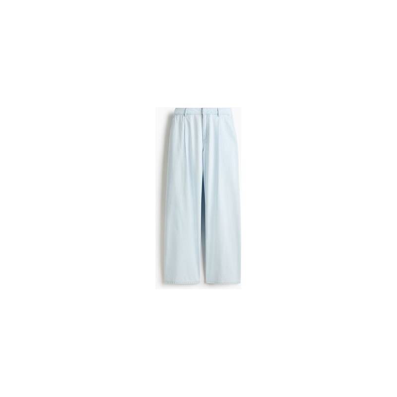 H&M - Loose Fit Wide Regular Jeans - Bleděmodrá