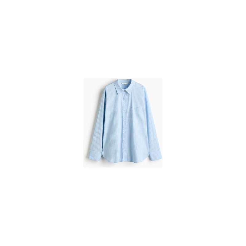 H&M - Oversized košile - Bleděmodrá/Proužky