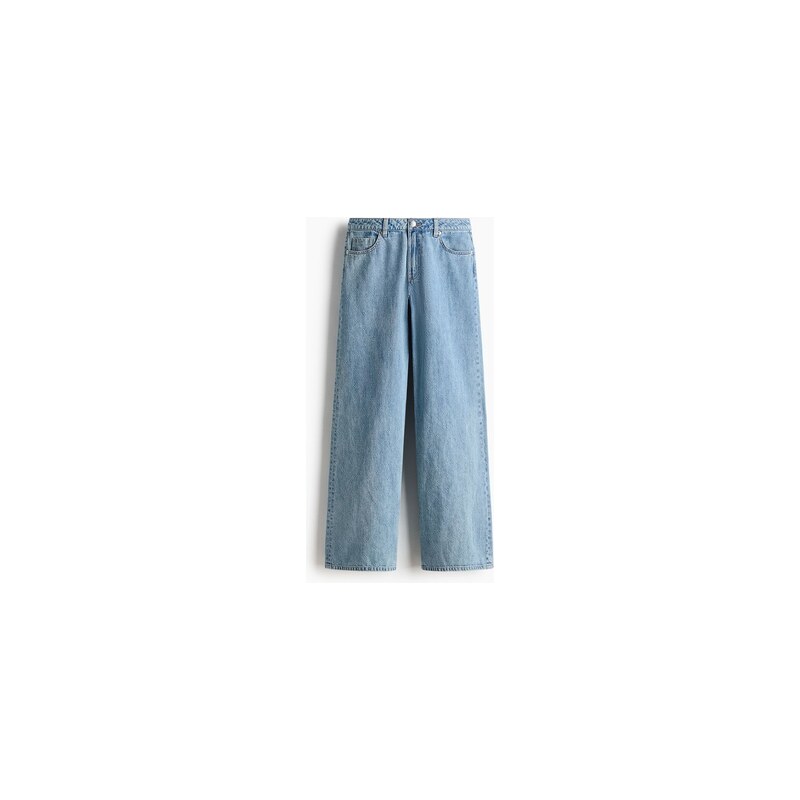 H&M - Wide High Waist Jeans - Denim Blue
