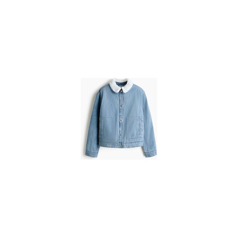 H&M - Džínová bundas límcem - Denim Blue