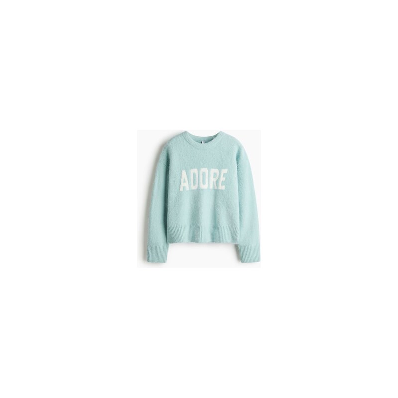 H&M - Svetrs žakárovým motivem - Světle Tyrkysová/Adore